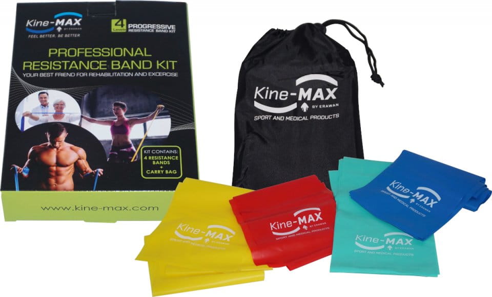 Banda elástica Kine-MAX Professional Resistance Band Kit - Level 1-4