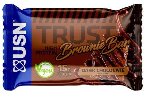 Barra de proteína vegana USN Trust 60g brownie chocolate amargo