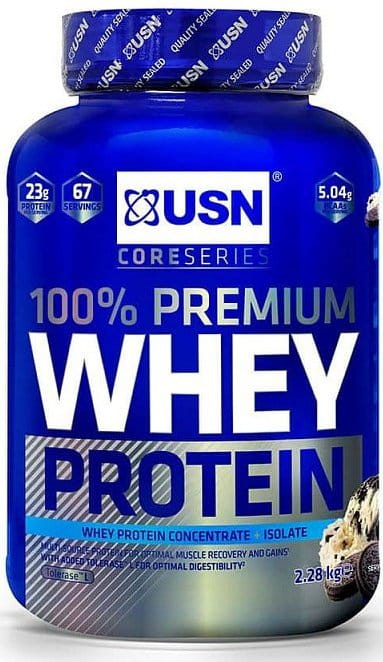 Proteína em pó USN 100% Whey Protein Premium smetanová sušenka 2.28kg